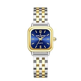 Daniel Hechter Paris Claire Collection Analog Quartz Watch for Women with Square Metal Case,Sunray Dial, Quartz Movement,Stainless Steel Strap and Water Resistant