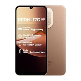 Redmi 17C 5G (4GB + 128GB) Coffee Brew | mAhssive 6000mAh Battery | 33W Fast Charging | MediaTek Dimensity 6300 | 17.53cm(6.9) 120Hz Display | 50MP AI Dual Camera | IP64 Rated