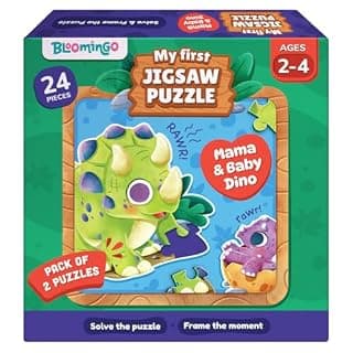 Bloomingo Puzzle Kit - My First Jigsaw Puzzle - Unicorn & The Friendly Fairy - Jigsaw Puzzle for Kids (2-4 Years) 20+ Jigsaw Pieces (Dino)