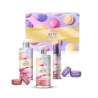 Fiama Arte Macaron Treats|Luxury Bath & Body Gift set, Pack Of 3|Gourmet Collection|Body Wash|Body Lotion|Perfume Spray|For Men and Women|With Triple Conditioners|Gift for Birthday, Anniversary, Rakhi