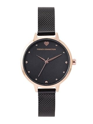 French Connection Women's Amour Analog Watch Black Strap-FCN00018E