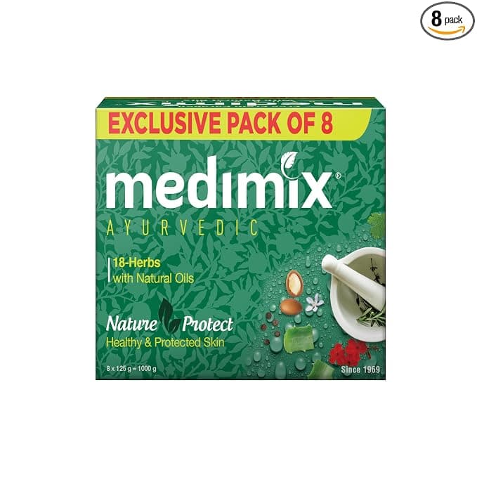 Medimix Ayurvedic Classic 18 Herbs Soap, 125 g (Pack of 8)