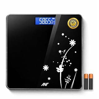 ANT Flora Bud Digital Body Weight Weighing Scale, 180kg Capacity, 50g Accuracy, 5mm Tempered Glass, High Precision Strain Sensor, LCD Display, Auto On/Off, 2 AAA Batteries Included, 40M Warranty