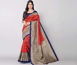 SIRIL Women's Silk Printed Saree With Blouse
